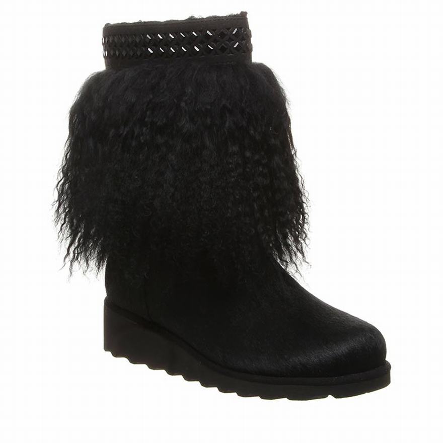 Bearpaw Elise Ankle Boots UK - Women's Boots Black ||BEXVUQ-590||